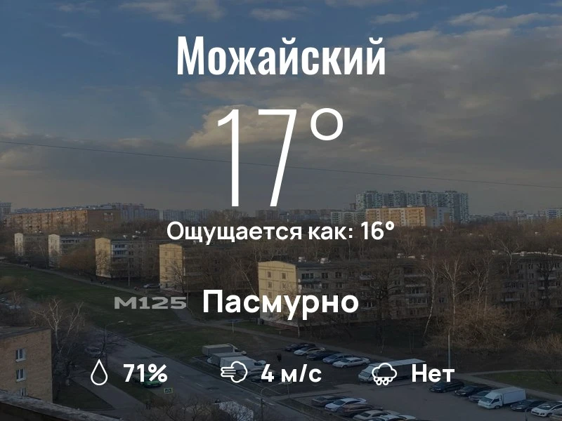 Что с погодой в Можайском?