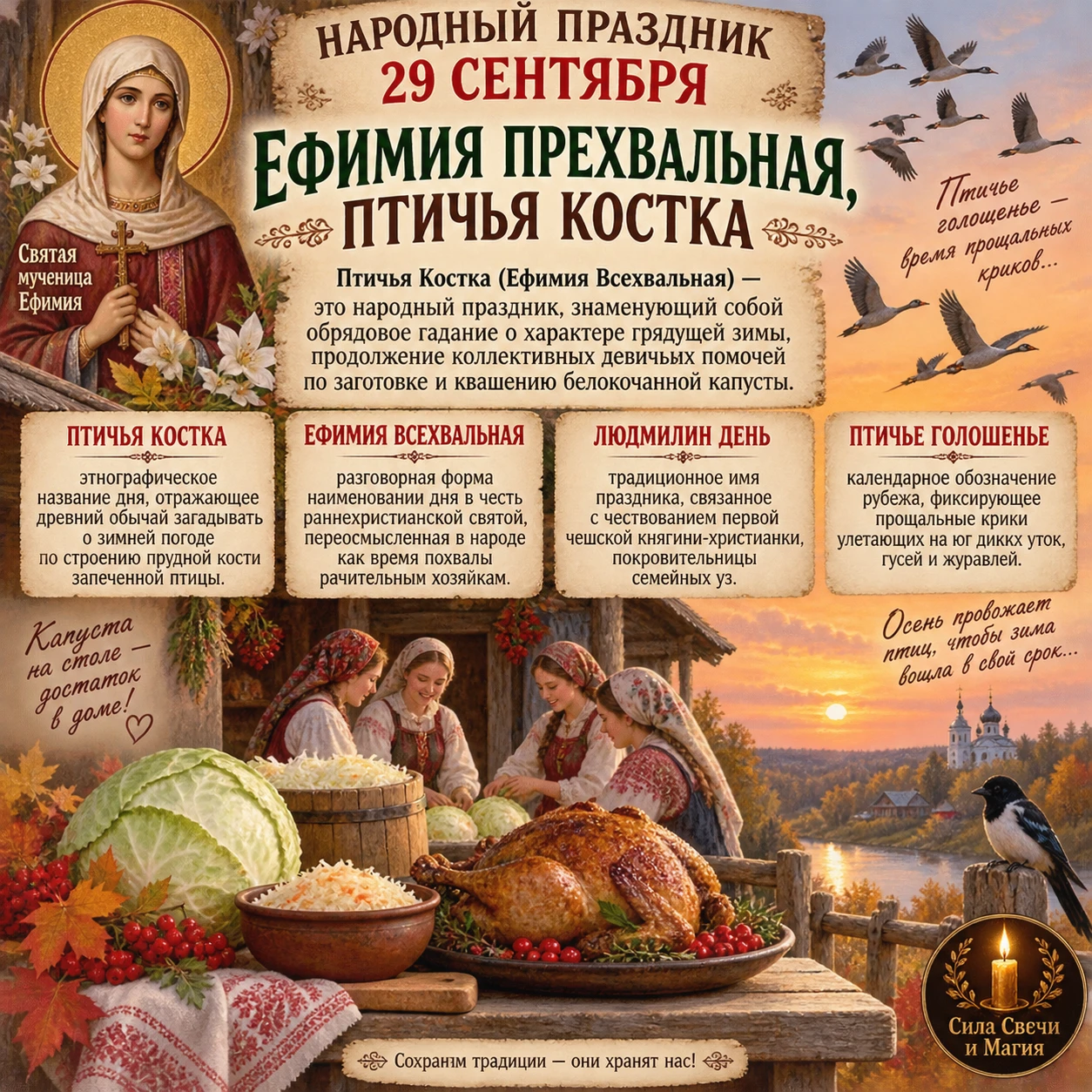 В этот день святая Ефимия хозяек хвалит, да не просто так, а за старание да за то, что ...
