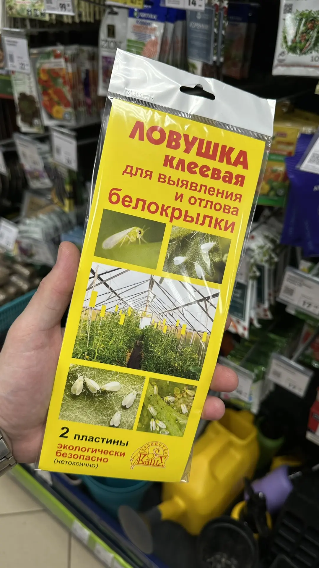 Ловушка клеевая от белокрылки 🌱 

✅ 2шт
Использовала такие ловушки в теплице, очень много белокрылк