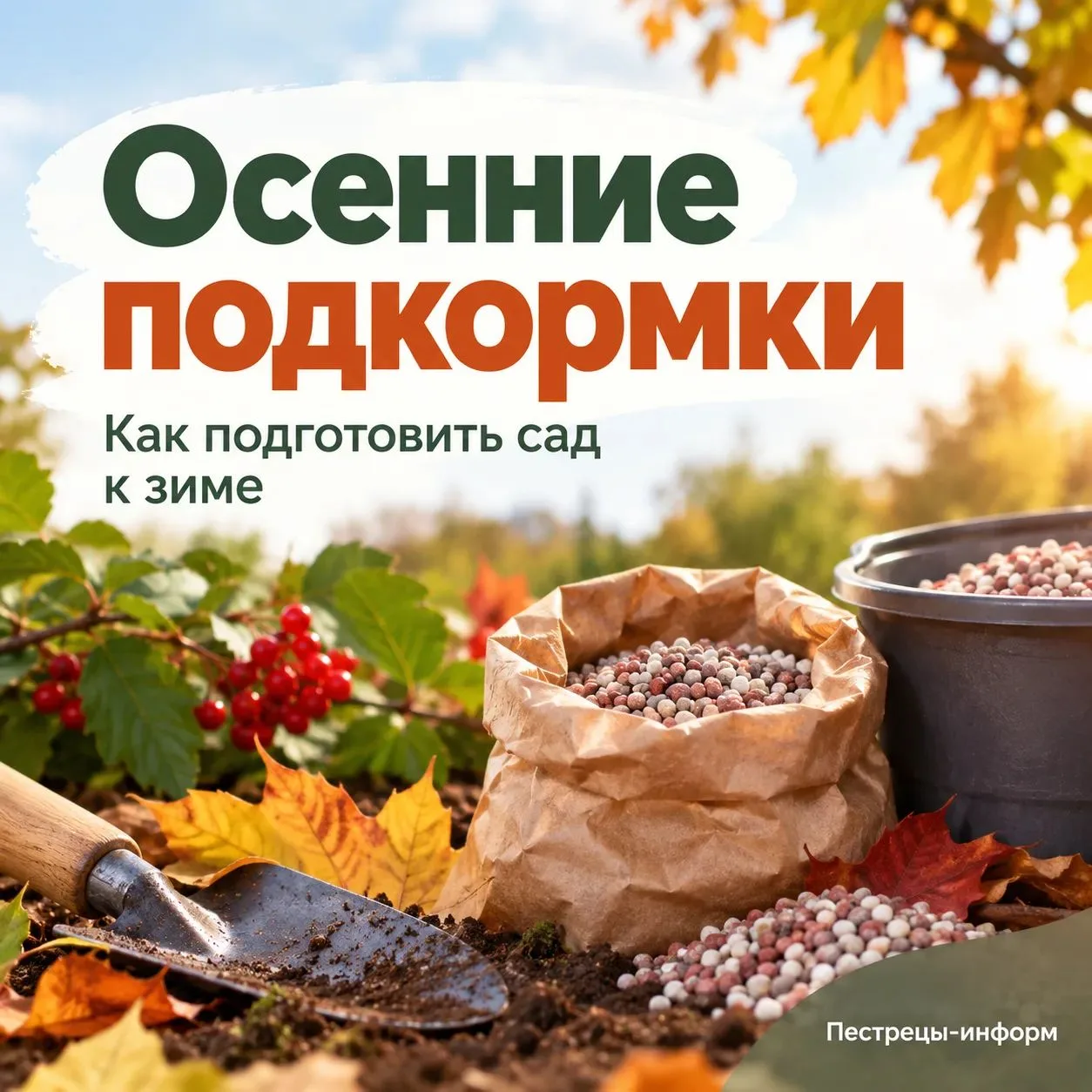 Осень — время подготовить сад к зиме.  Чем подкормить растения и почему осенью лучше от...
