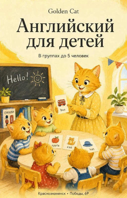 😻 Golden Cat приглашает дошкольников и школьников 1–9 классов на занятия английским яз...