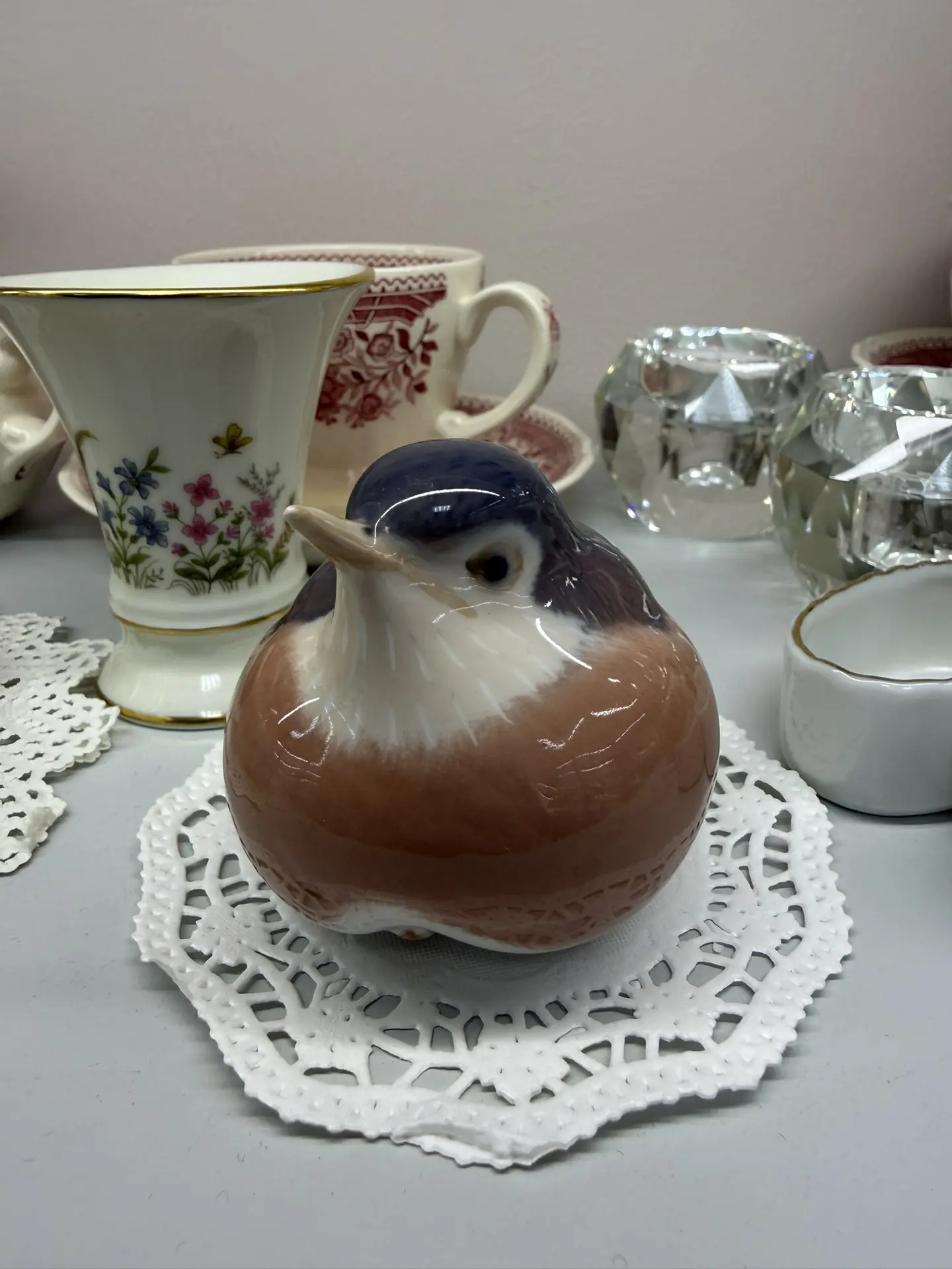 🐥 Фарфоровая статуэтка зарянки (малиновки) «Fat Robin» от датской мануфактуры Royal Co...