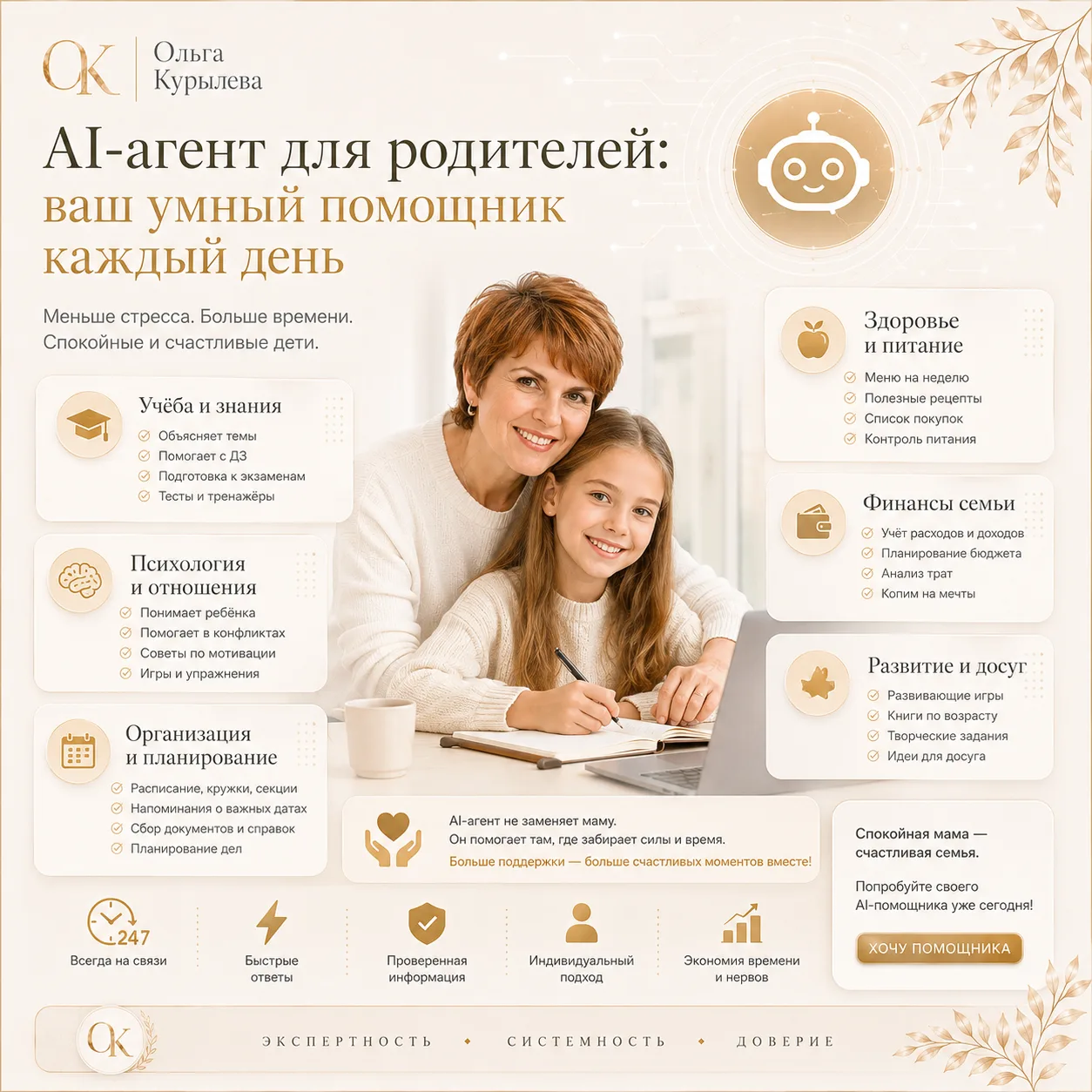 ИИ -Агенты для родителей школьников и мам
Большинство мам каждый день работают сразу на нескольких д
