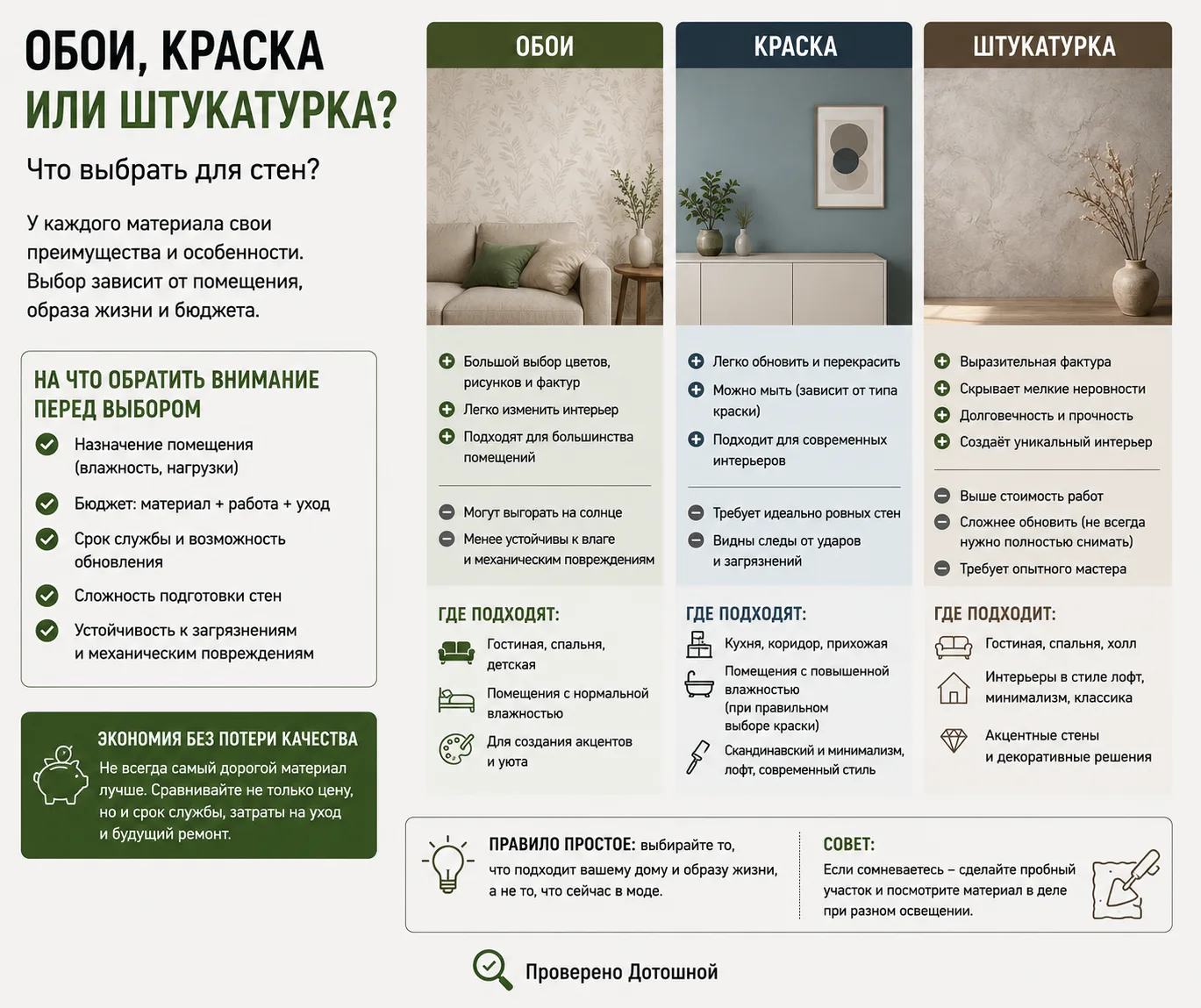 ОБОИ, КРАСКА ИЛИ ШТУКАТУРКА?
