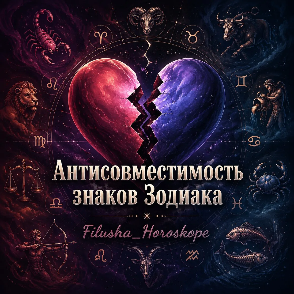 💔Антисовместимость знаков Зодиака💔