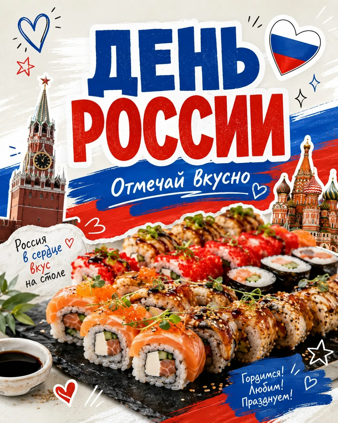 Сегодня День России — отличный повод собрать близких за одним столом!