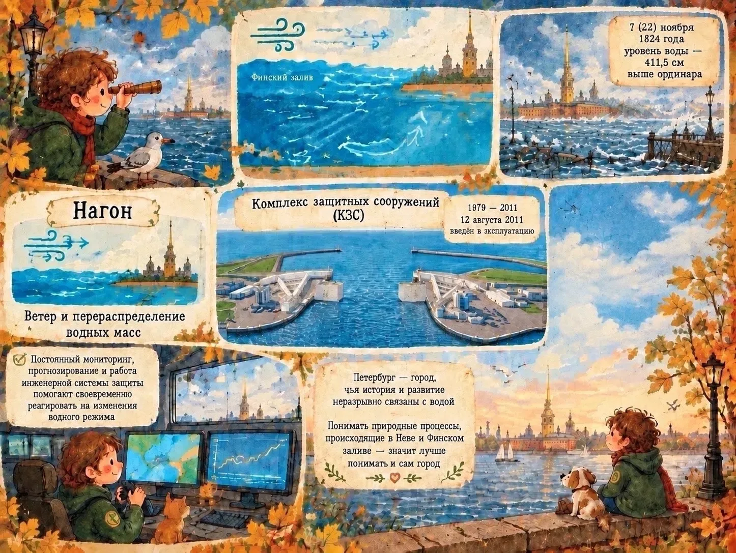 Нагон воды: как ветер может изменить уровень Невы 💨
