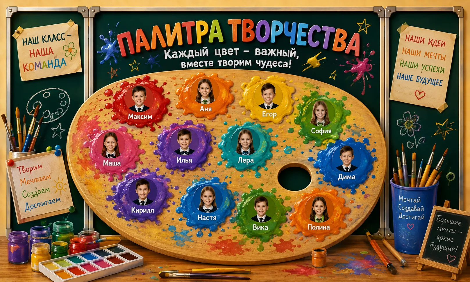 🎉 Идея оформления класса к 1 сентября: «Палитра творчества » 🎨