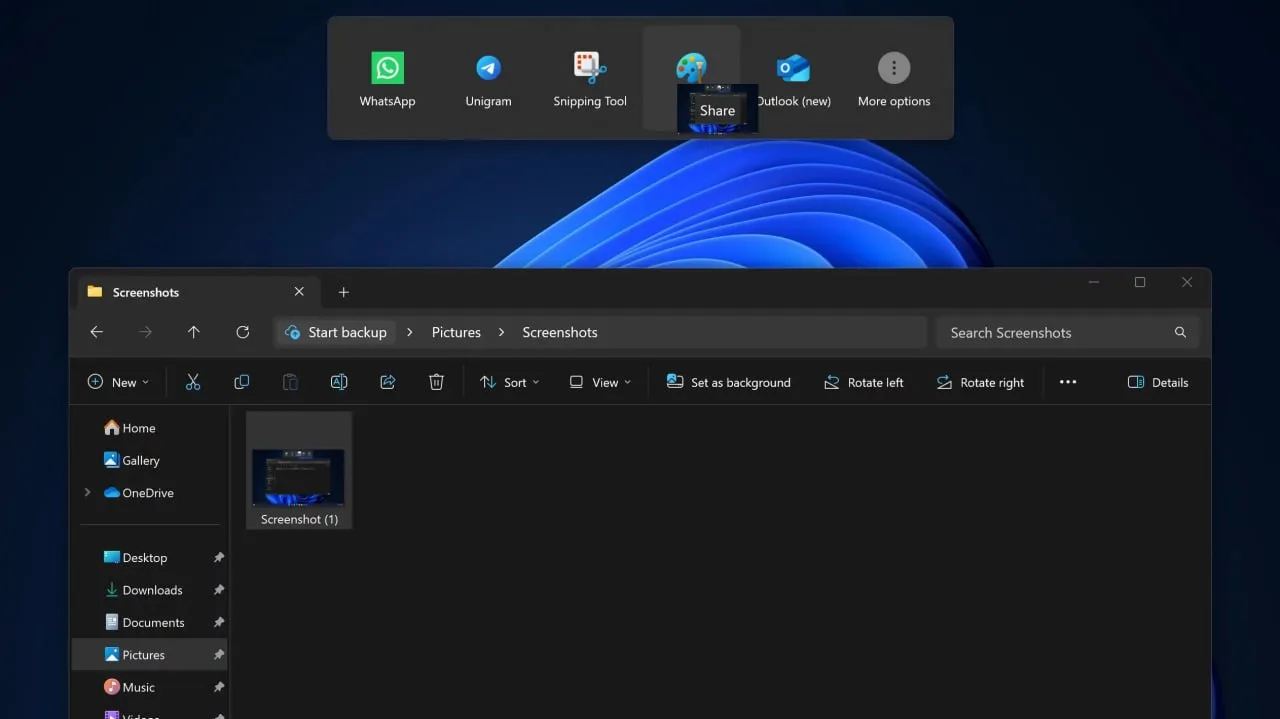 Отказ от панели Drag Tray в Windows 11