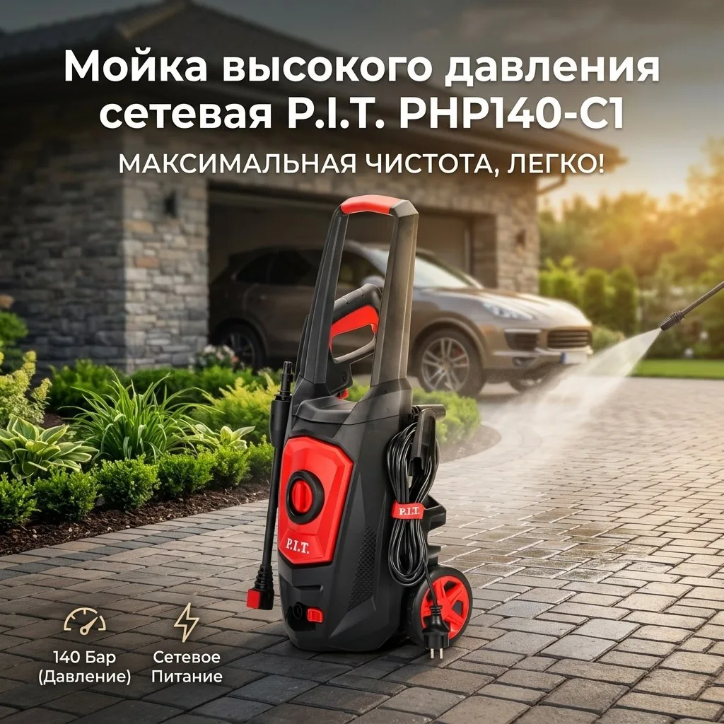 Мойка высокого давления сетевая P.I.T. PHP140-C1

Легкая и мобильная, быстро и просто готовится к ра
