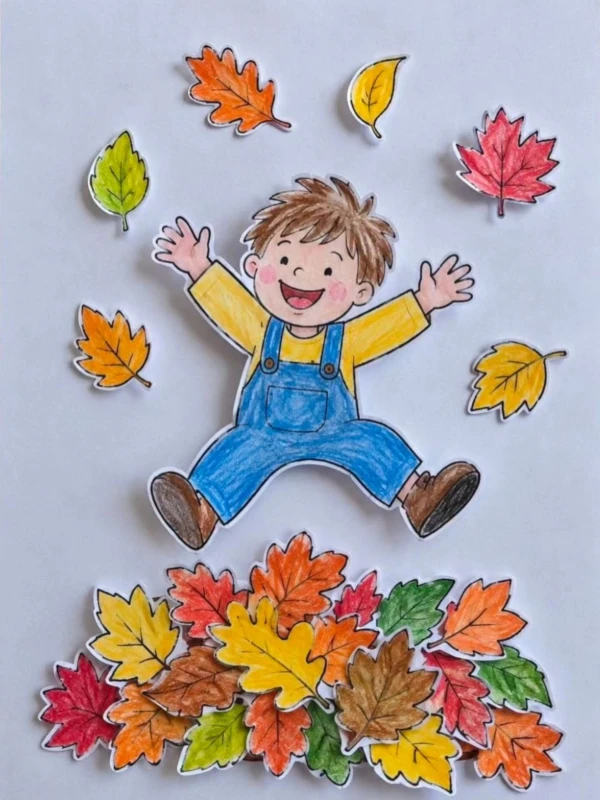 🍂🌞🍁 Радуемся последним солнечным осенним денёчкам! Бумажная аппликация с шаблонами д...