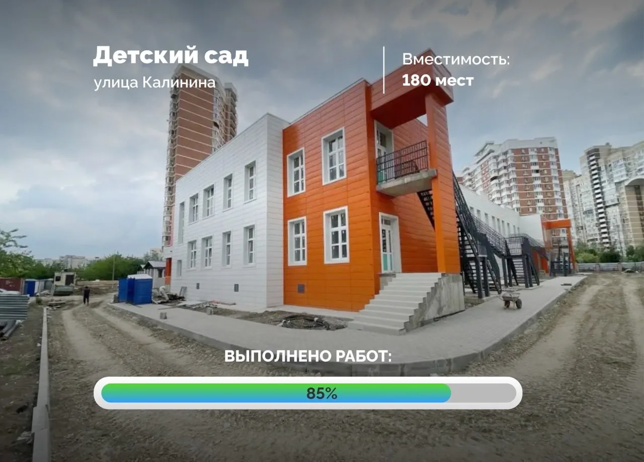 Близимся к завершению строительства нового детского сада по улице Калинина.