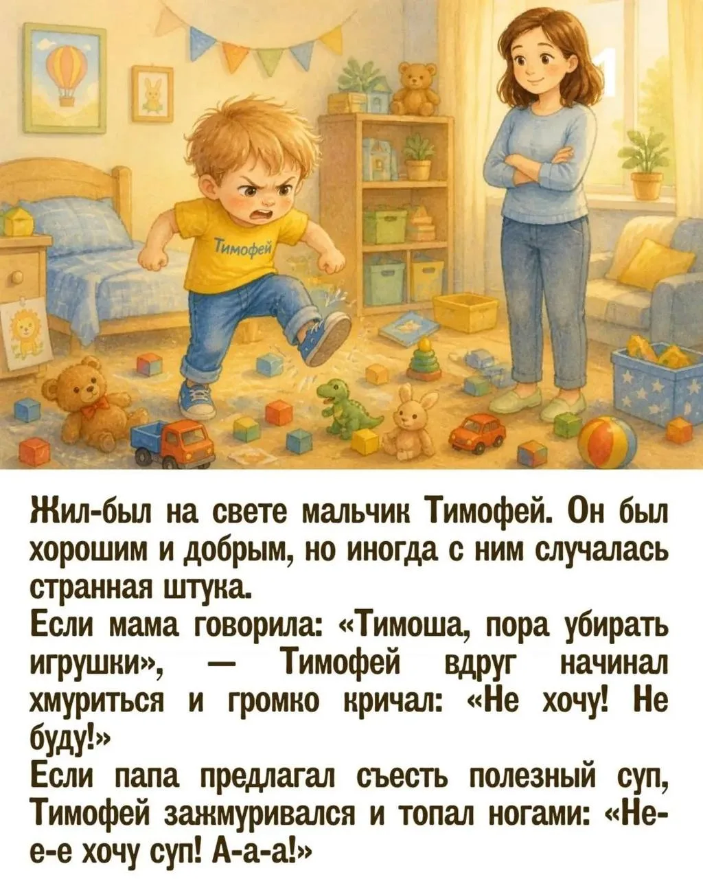 ‼️Прочитайте эту терапевтическую сказку о детских капризах

После прочтения обсудите вопросы с ребён