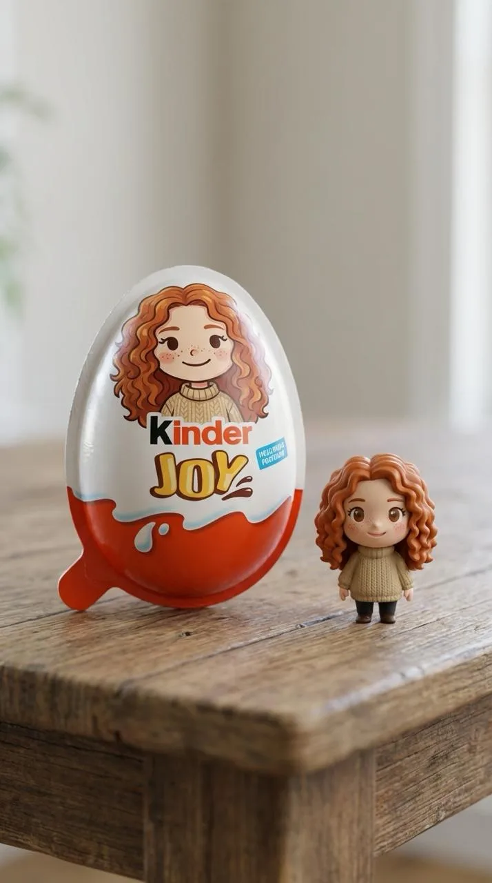 🥚 Новый трендовый промт Теперь можно сделать свою персональную игрушку Kinder Joy — с собой, другом 