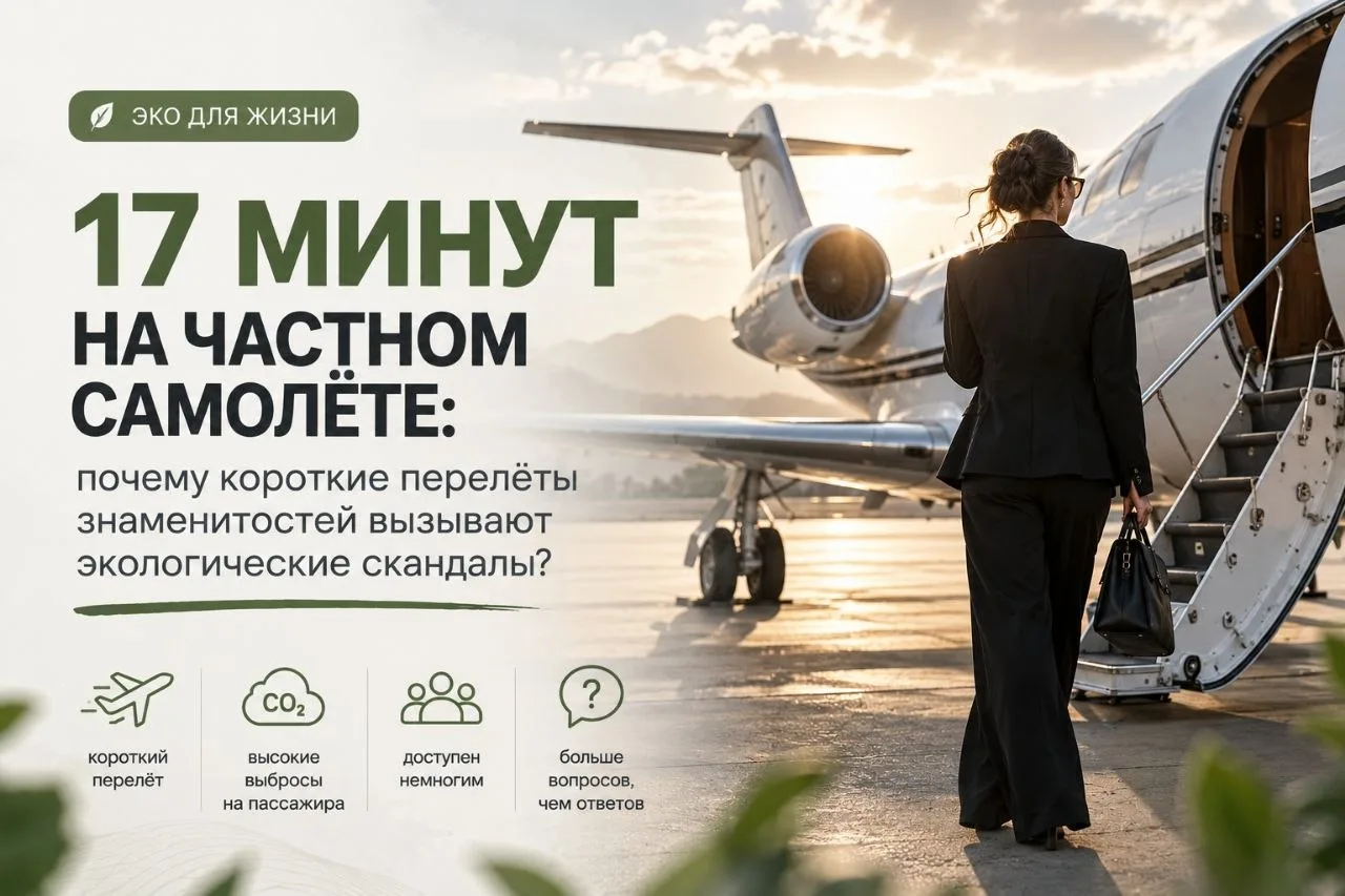 ✈️ 17 минут на частном самолёте: почему короткие перелёты знаменитостей вызывают эколог...
