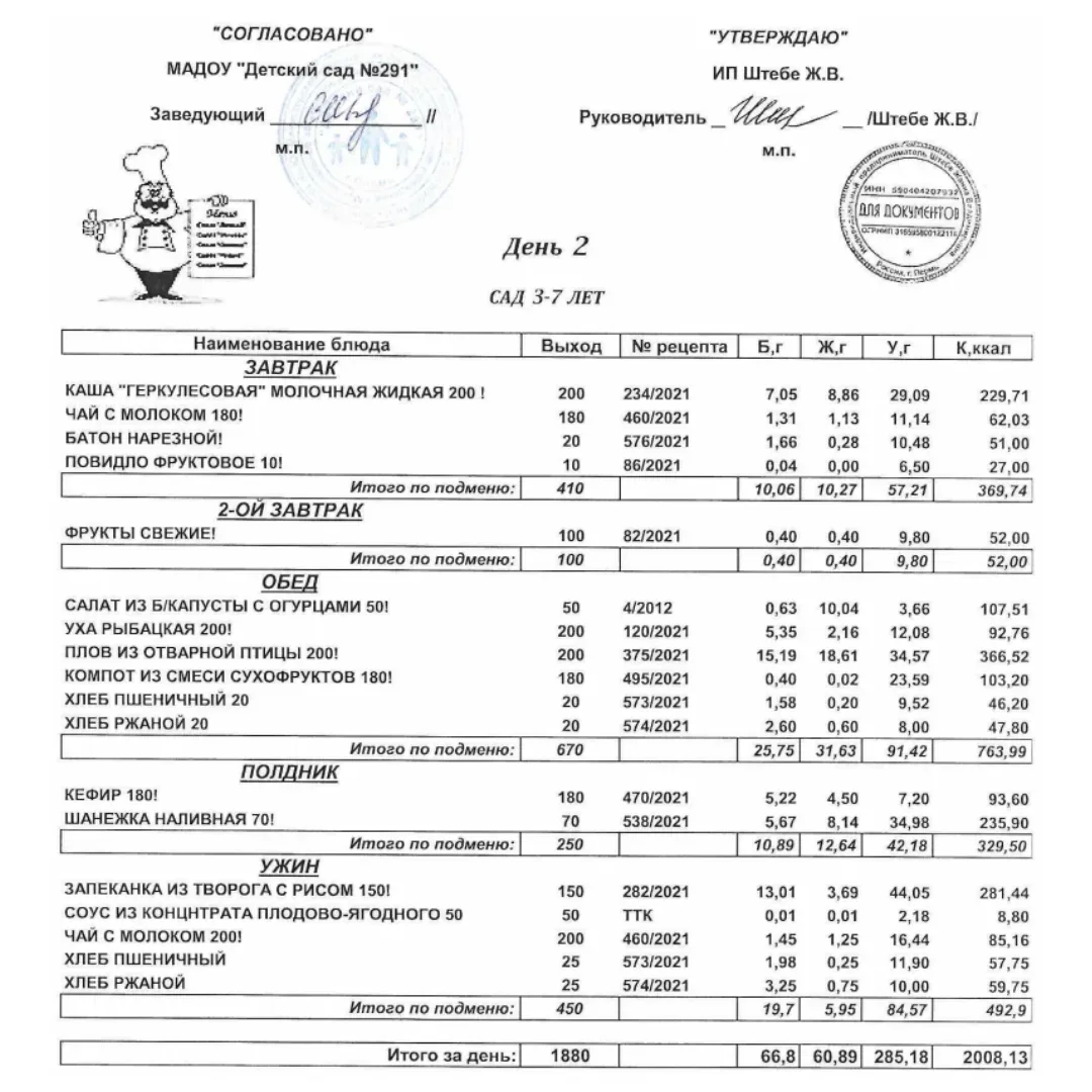 МЕНЮ
23 июня 2026 г. (вторник)

🥣 Меню приготовлено с любовью.Только полезные продукты и хорошее на