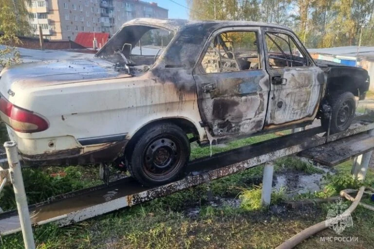 В Наволоках сгорел автомобиль ГАЗ-3310
