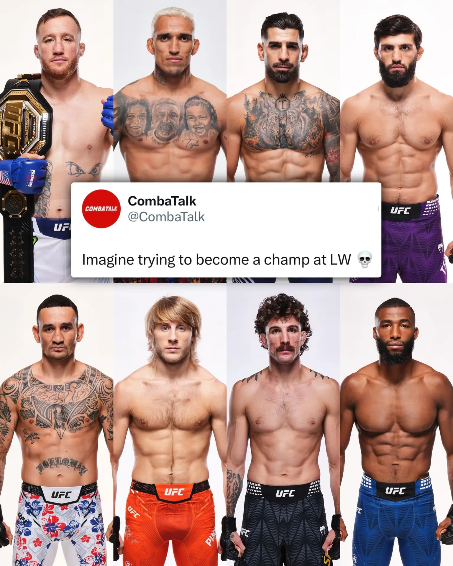 Представь, что ты легковес и тебе надо стать чемпионом в легком весе в UFC💀
