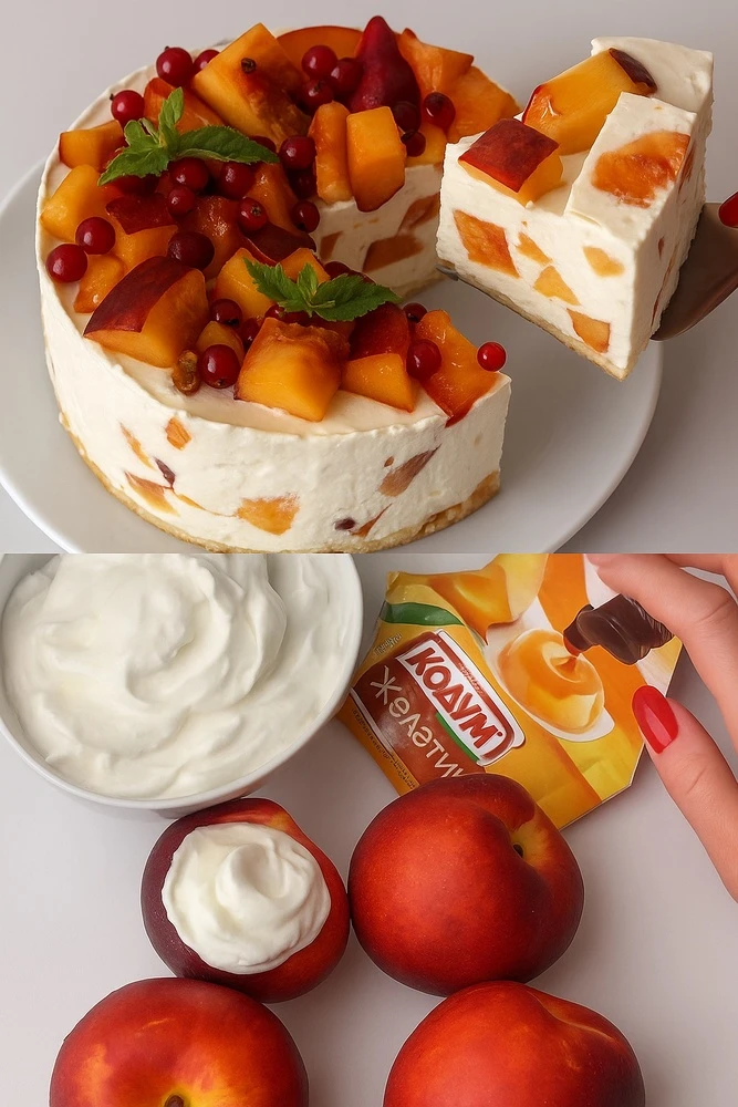 Нежнейший тортик с нектаринами 🍑