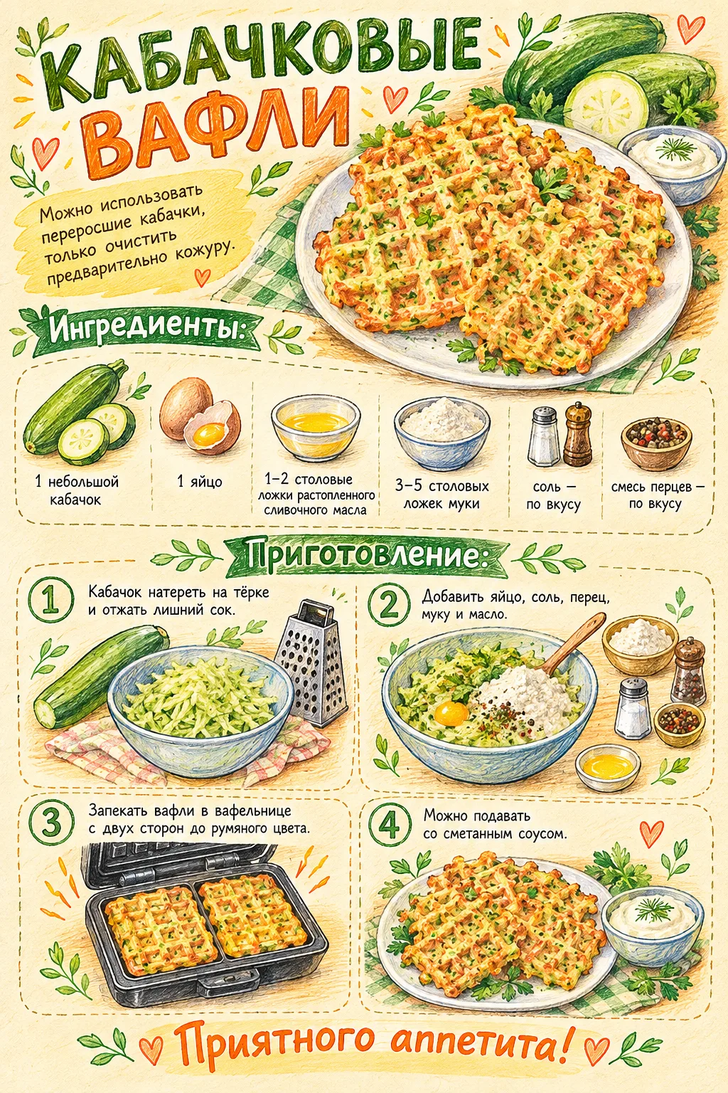 👨‍🍳 КАБАЧКОВЫЕ ВАФЛИ