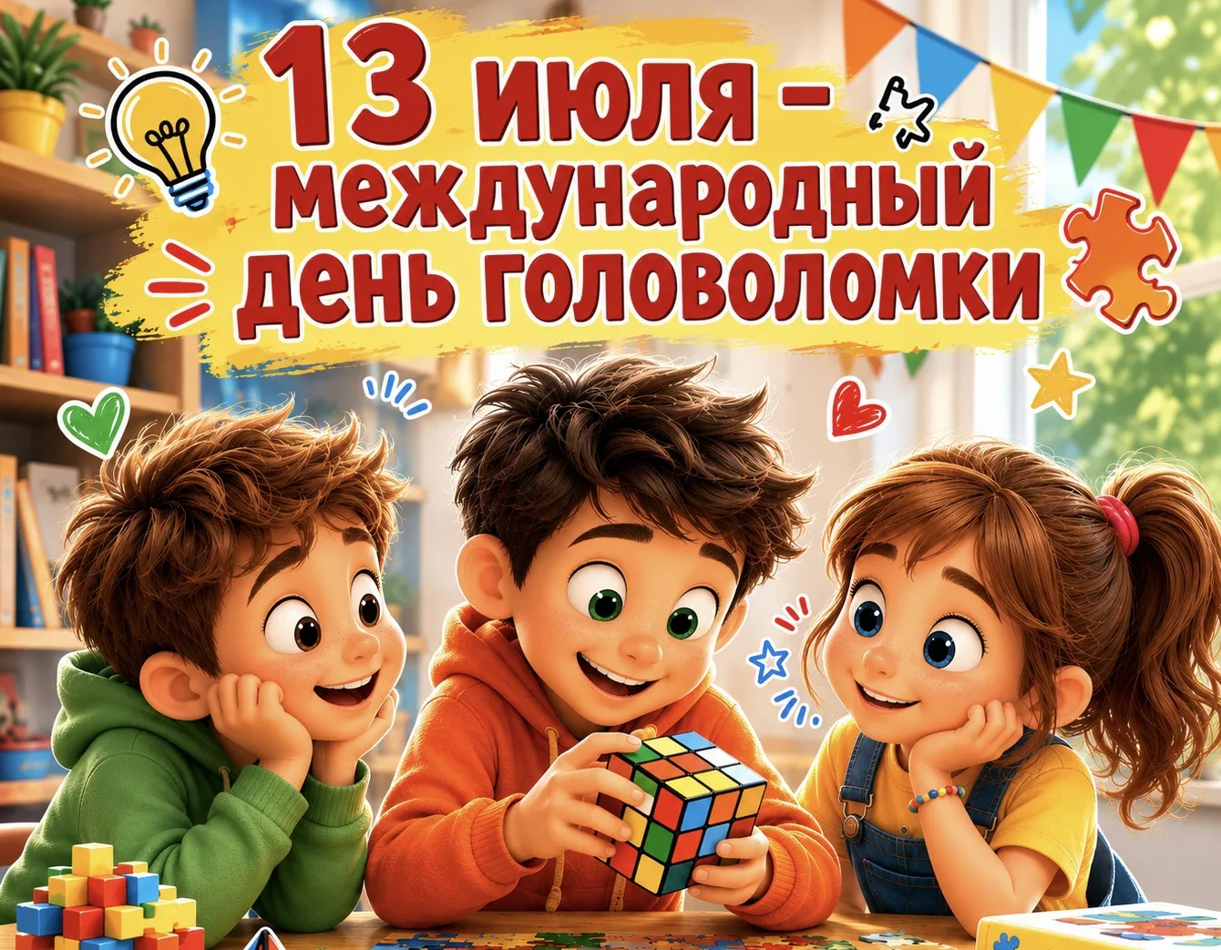 🧩 13 июля — Международный день головоломки. 

Эта дата связана с днём рождения Эрнё Рубика — венгер