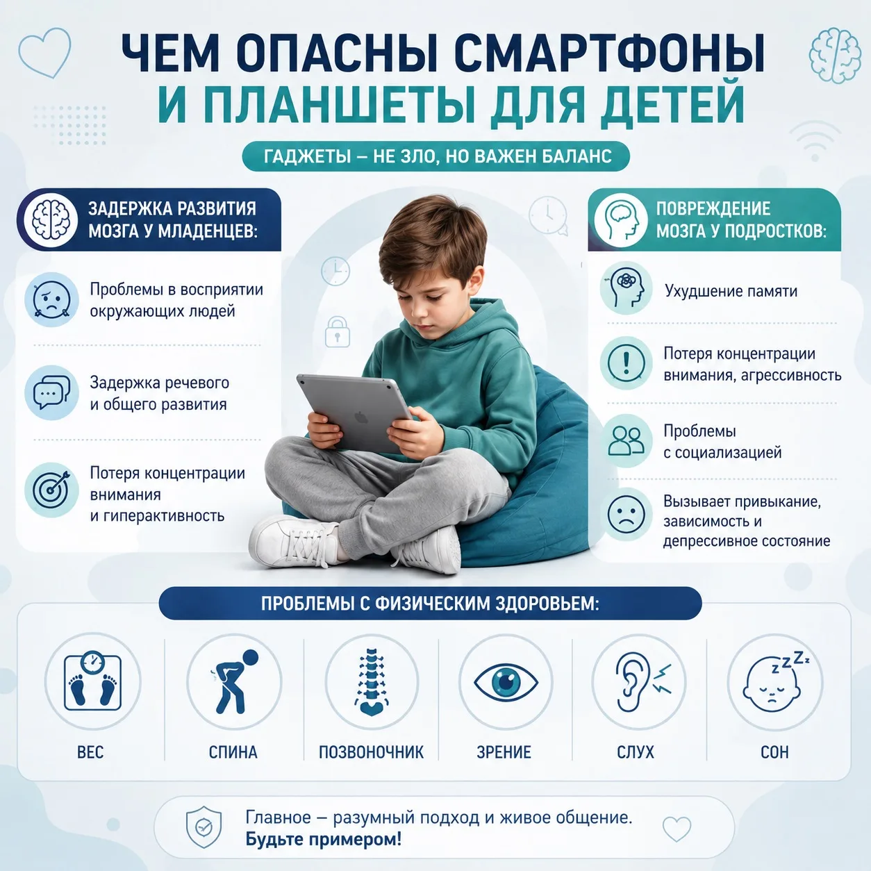 Гаджеты — не зло, но важен баланс 👶📱

Друзья, продолжая неделю профилактики зависимости от гаджето