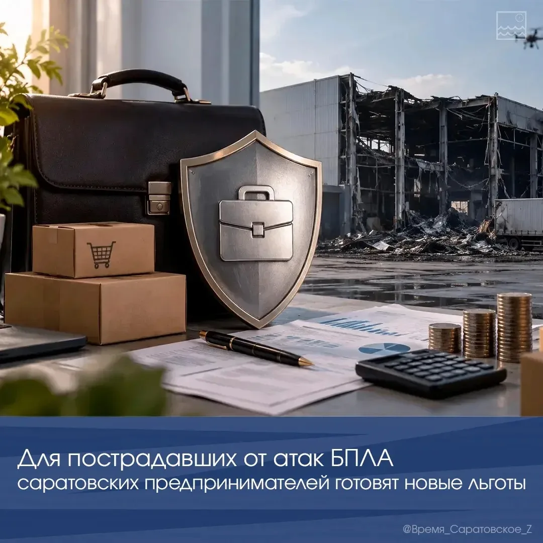 💼 Для пострадавших от атак БПЛА саратовских предпринимателей готовят новые льготы
