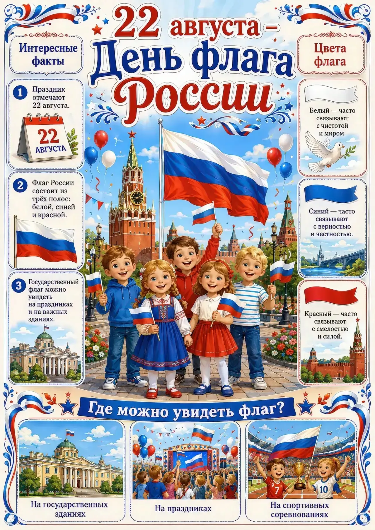 🇷🇺День Государственного флага России — праздник для детей