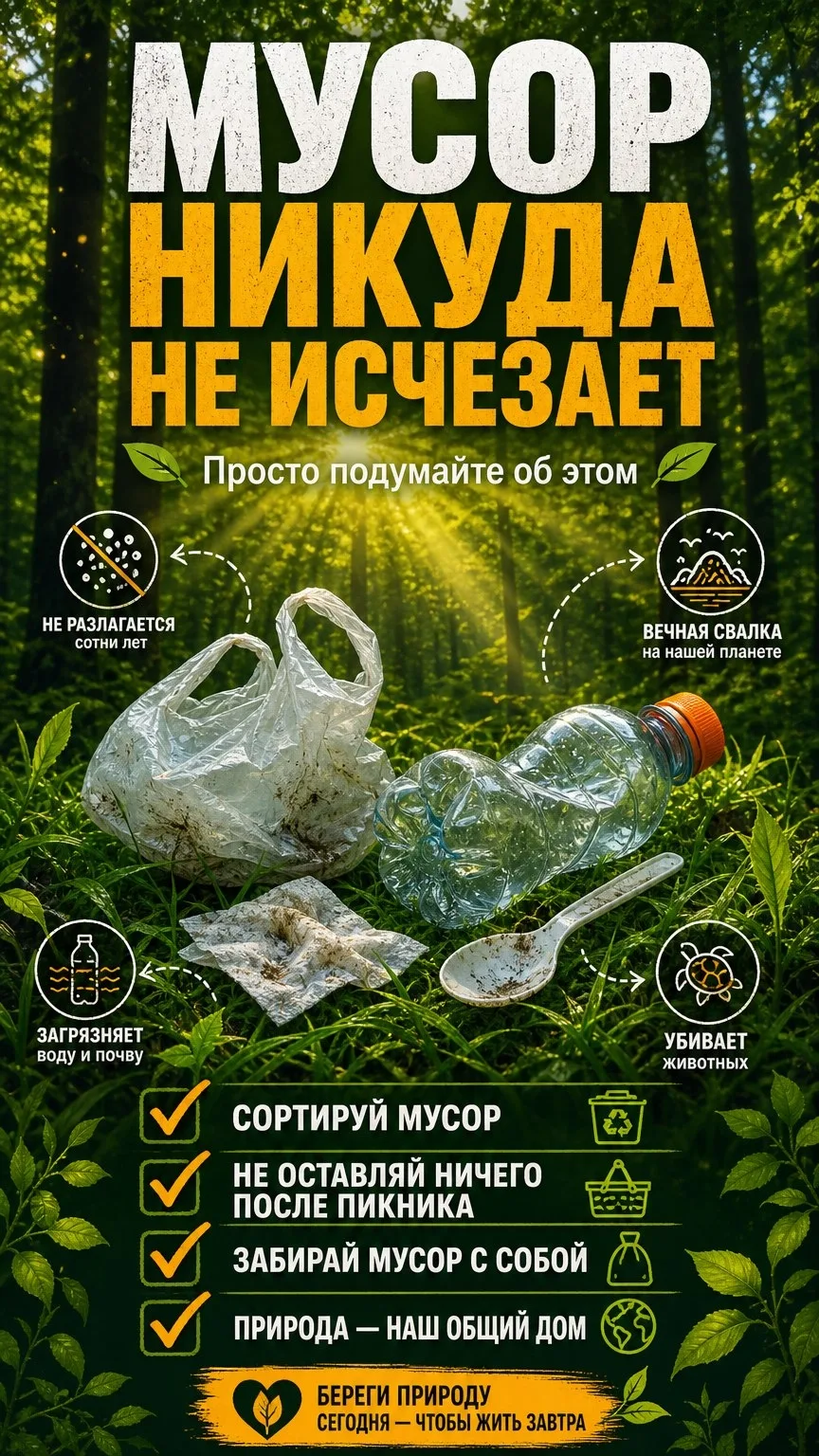 🌍 Мусор никуда не исчезает. Просто подумайте об этом