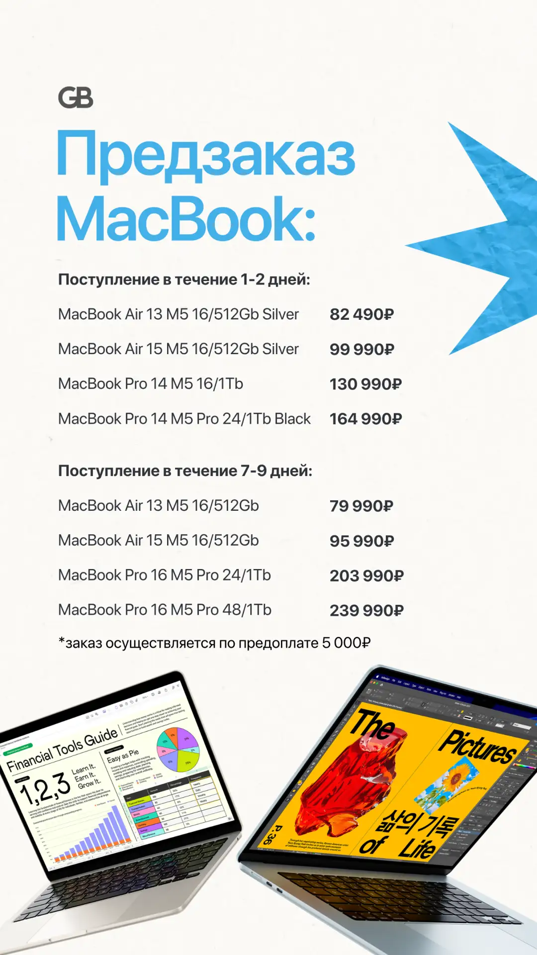 ⚡️Предзаказ MacBook ⚡️


Поступление в течение 1-2 дней:

MacBook Air 13 M5 16/512GB Silver - 82490₽
