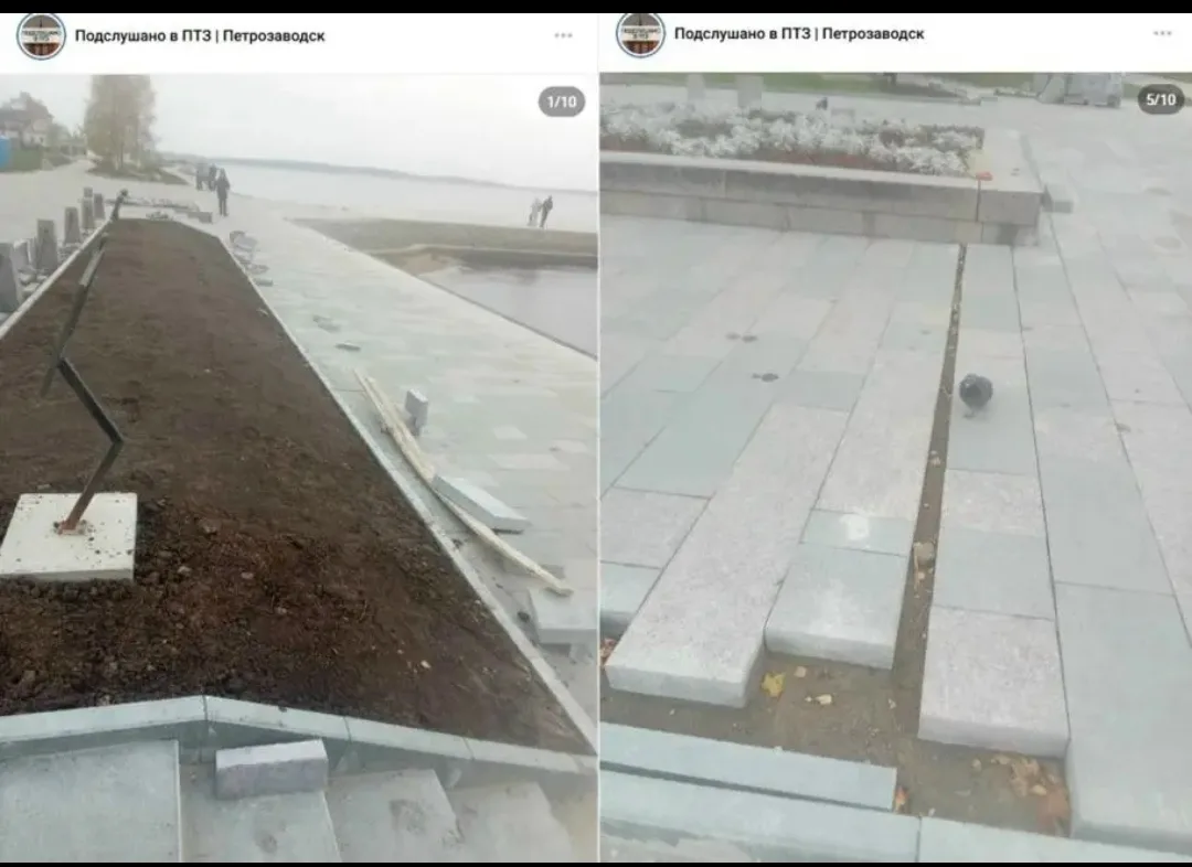 Гулять на визитной карточке Петрозаводска стало небезопасно. Строительные инструменты б...