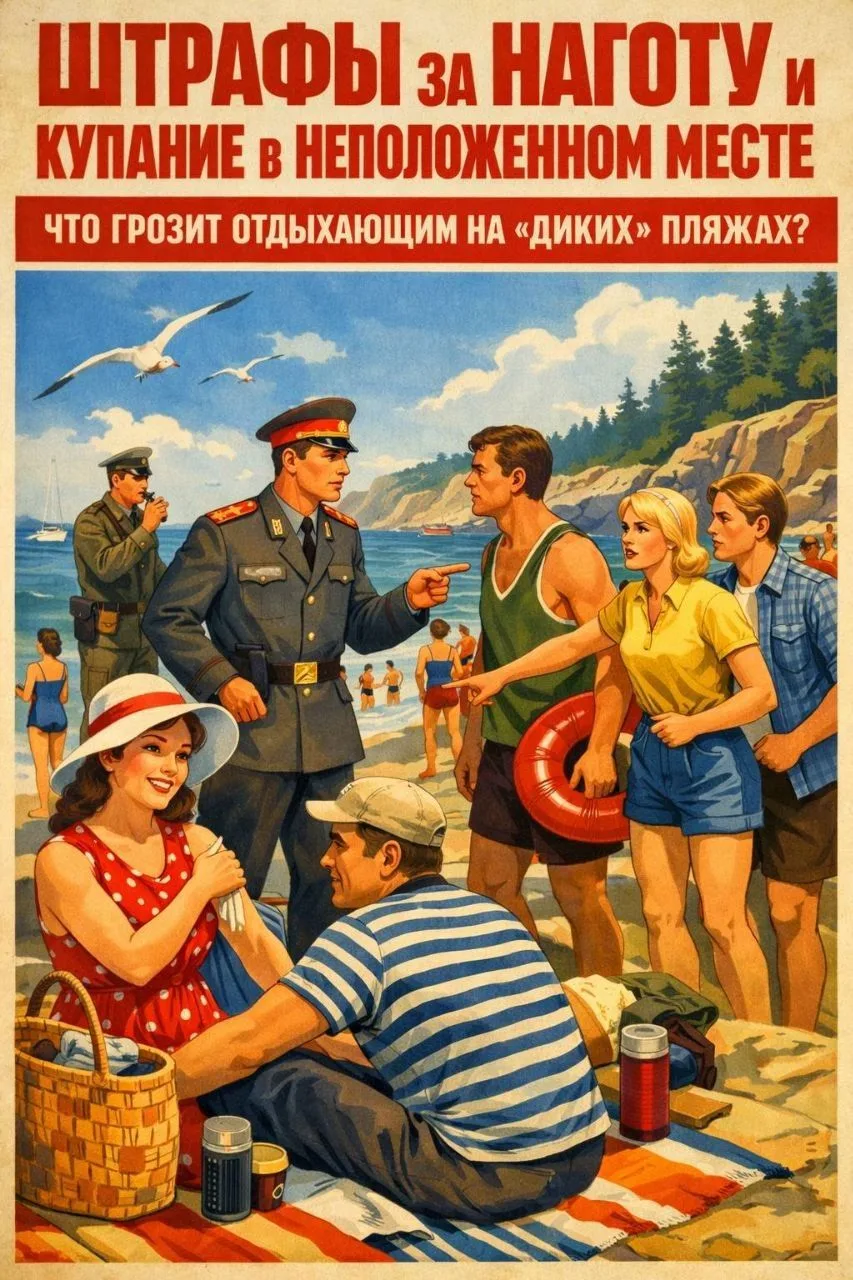 Штрафы за наготу и купание в неположенном месте: что грозит отдыхающим на «диких» пляжах?

—  Что сл