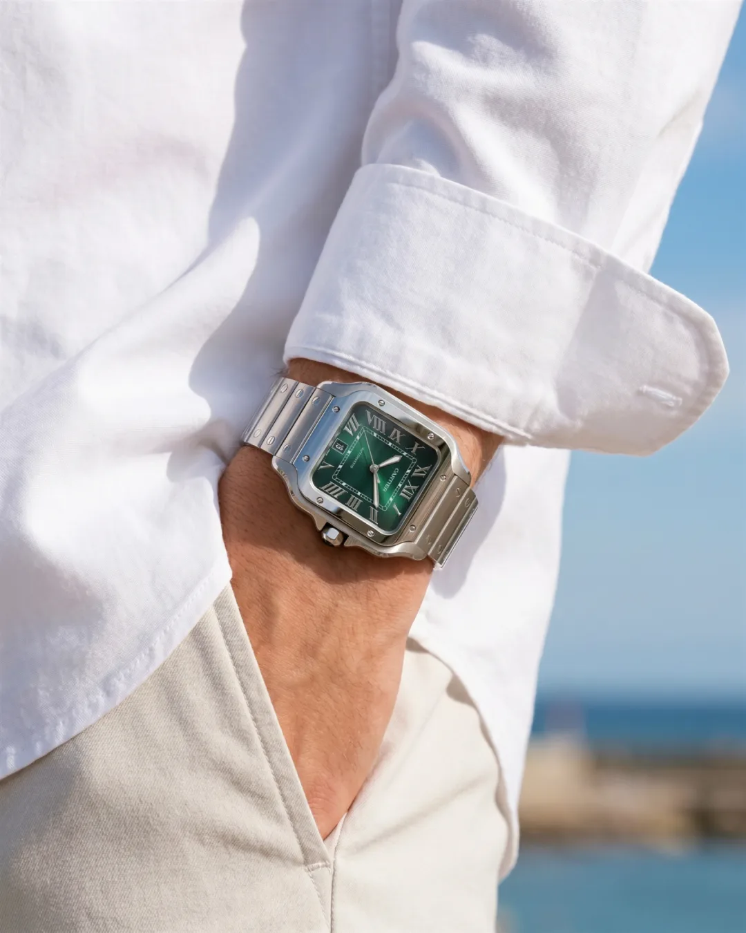Cartier Santos Green Arabic Large