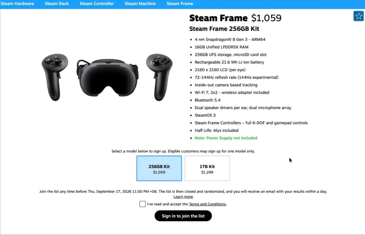 Valve открыла предзаказы Steam Frame: