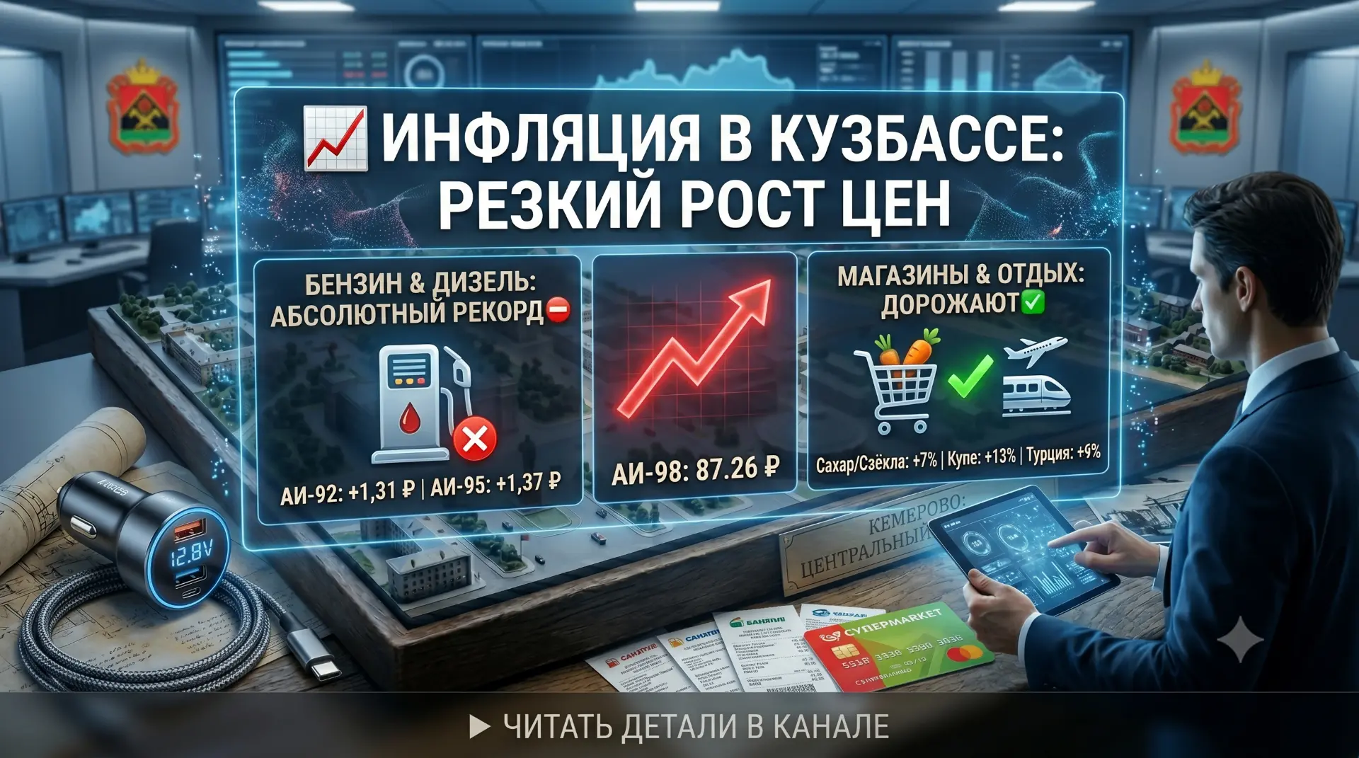 📈 Инфляция в Кузбассе бьет рекорды: АЗС резко обновили прайсы.