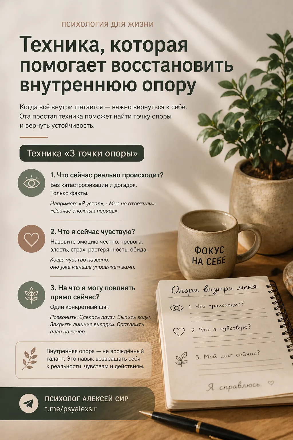 Иногда внешне всё в порядке: работа идёт, дела решаются, люди рядом. Но внутри — будто почва ушла из