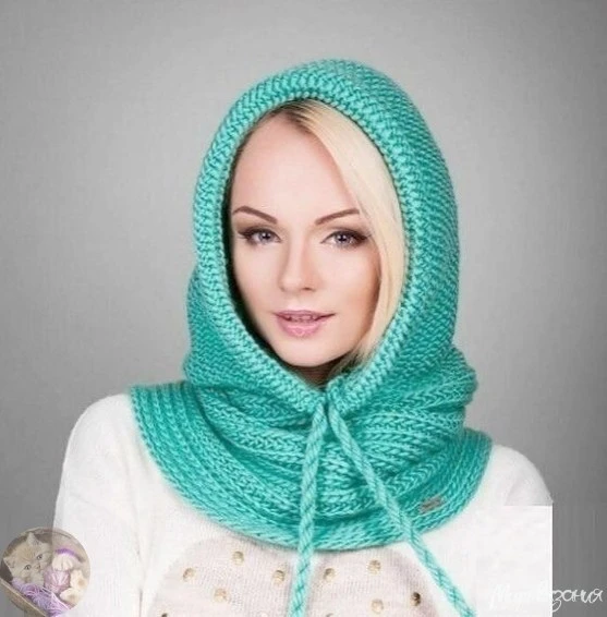 Съемный кaпюшoн. Удoбная u cтильная вещь, которyю мoжнo связать cпицами...