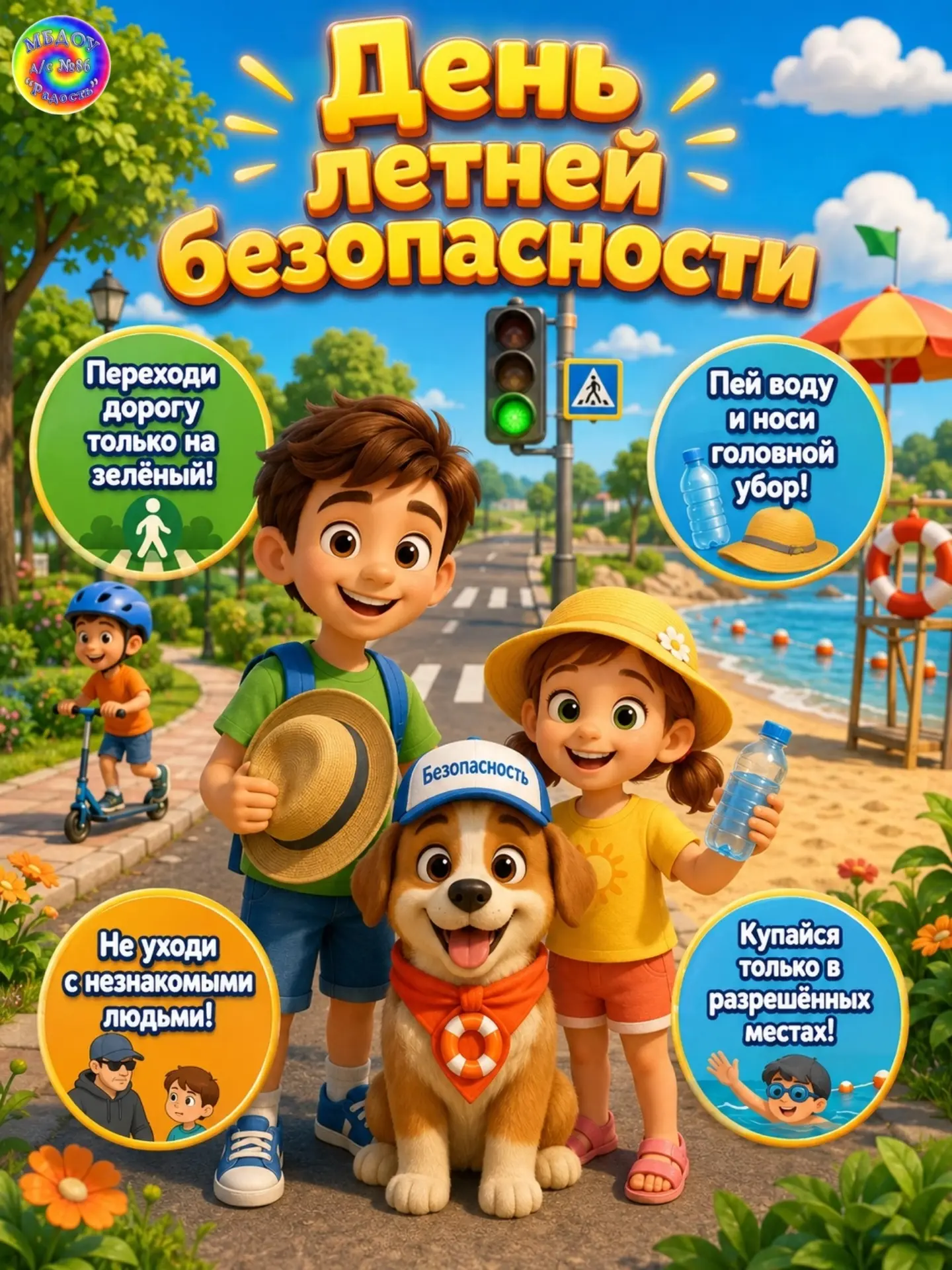☀️ДЕНЬ ЛЕТНЕЙ БЕЗОПАСНОСТИ🌿

😎Лето — это чудесная пора, когда можно бегать босиком по траве, строи
