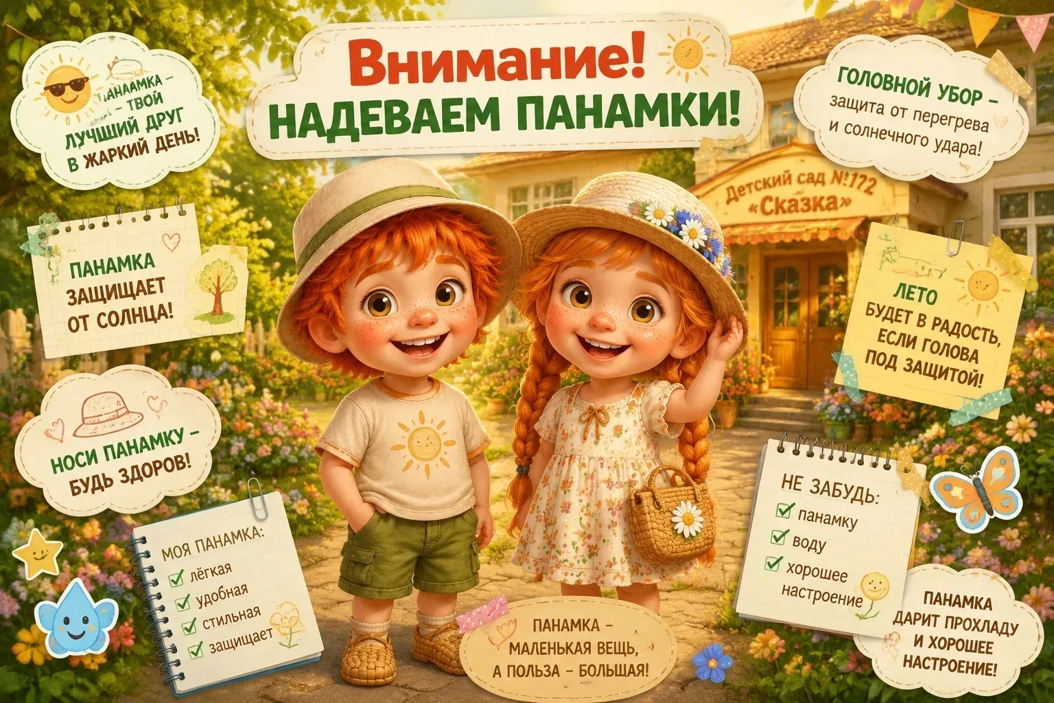 ☀️ Внимание, надеваем панамки! ☀️

Солнечные лучи становятся всё активнее и ласковее с каждым днём. 