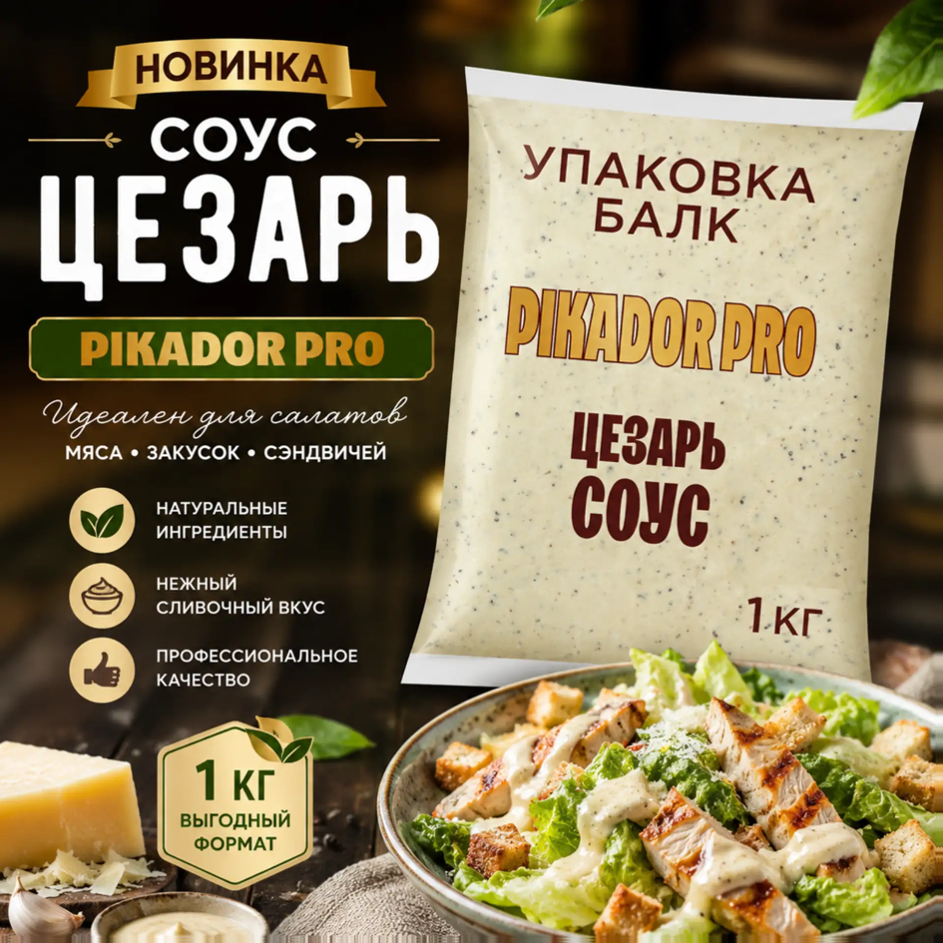 🔥 Соус Цезарь PIKADOR PRO — классический вкус для ваших лучших блюд!

🧄 Нежный сливочный соус с лё