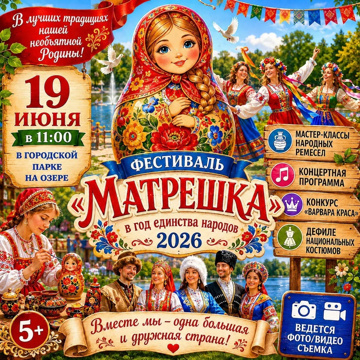 🪆 19 июня в 11:00 в Городском парке культуры и отдыха пройдет фестиваль «Матрешка», посвященный Год