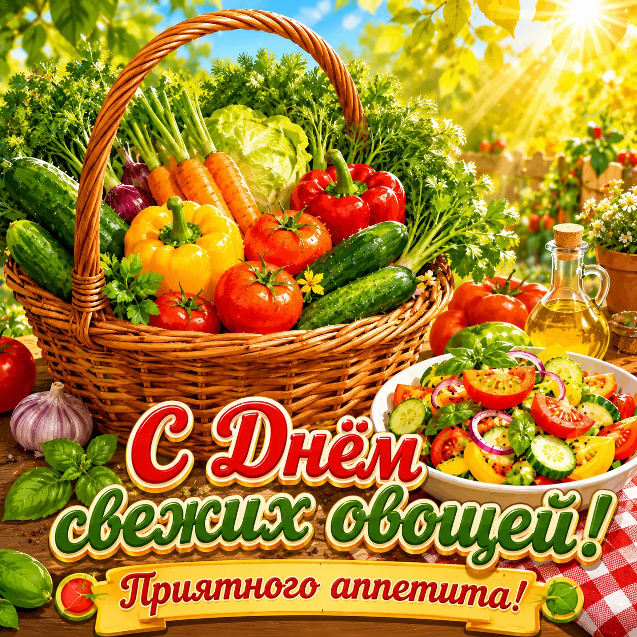 🥒 С Днём свежих овощей! 

Пусть ваши грядки радуют богатым урожаем, а на столе всегда будут только 