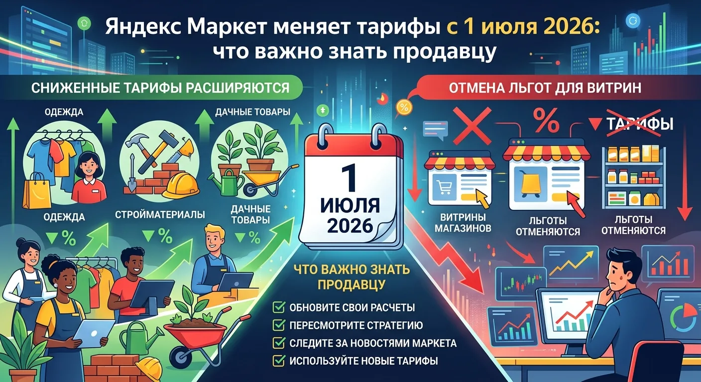 📰 Новая статья в блоге FulFlix

Яндекс Маркет меняет тарифы с 1 июля 2026: что важно знать продавцу
