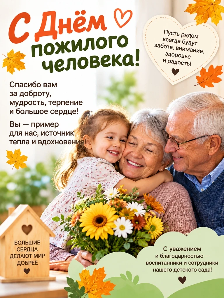 👵👴 С Днём пожилого человека — праздником мудрости и доброты! 🍁