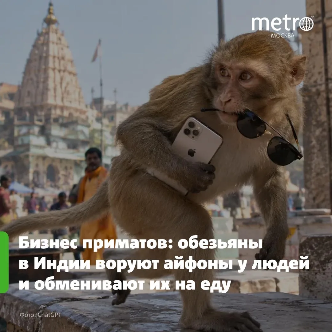 🐒 «У них нет моральных принципов»: индийские обезьяны воруют у людей ради награды