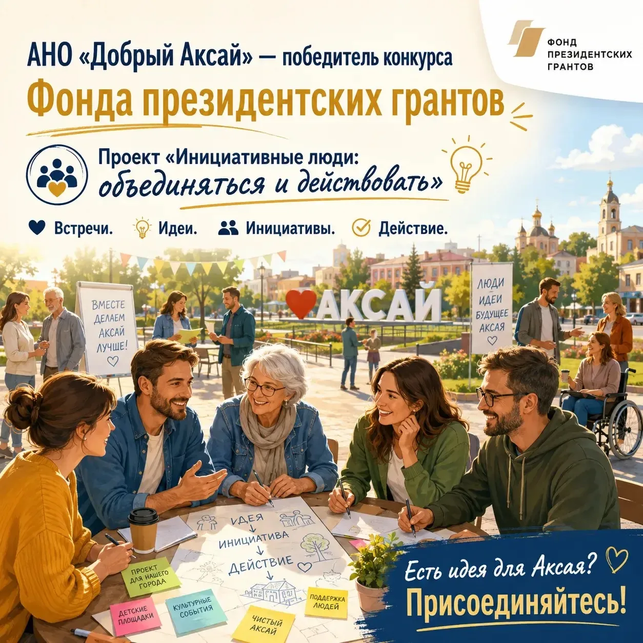 🔥 АНО «Добрый Аксай» — победитель конкурса Фонда президентских грантов! 
🔥Проект «Инициативные люд