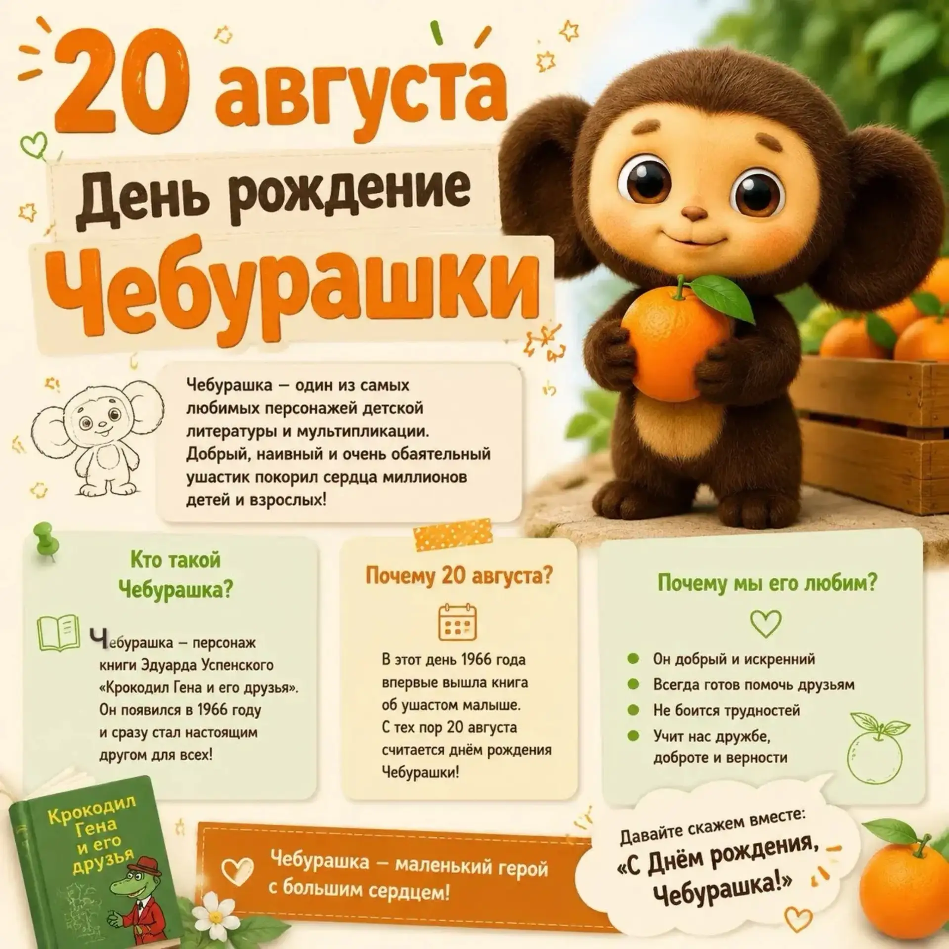 🎉 С Днём рождения, Чебурашка!