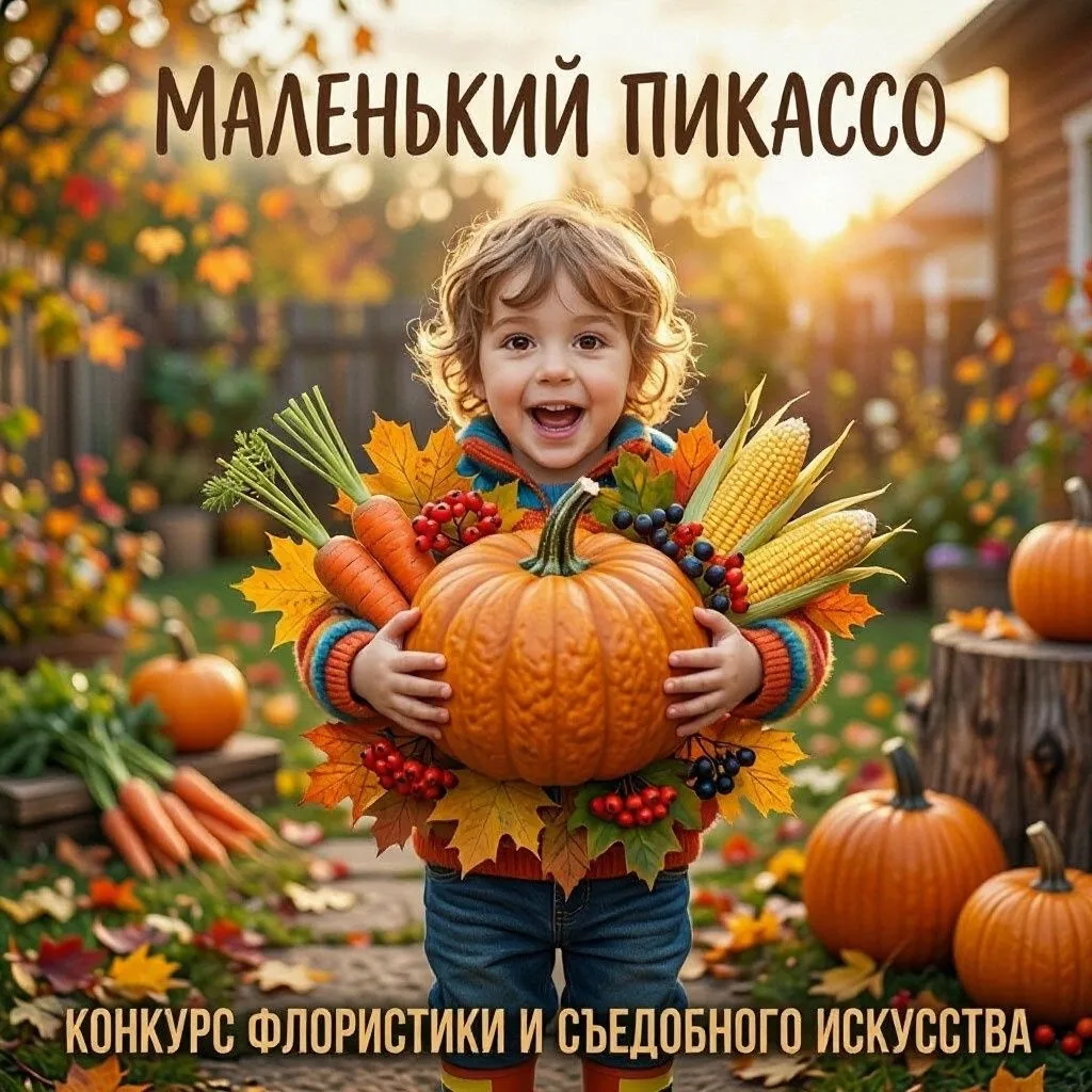 МАЛЕНЬКИЙ ПИКАССО СОБИРАЕТ УРОЖАЙ: КОНКУРС ФЛОРИСТИКИ И СЪЕДОБНОГО ИСКУССТВА