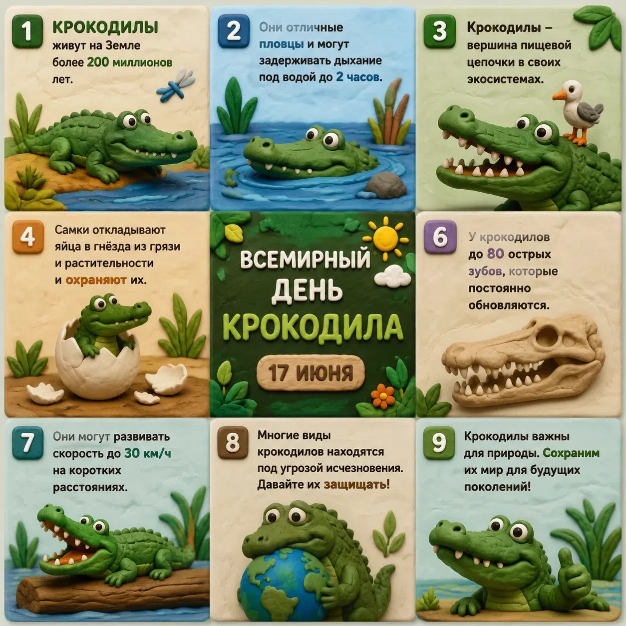 Доброе утро! 17 июня Всемирный день крокодила