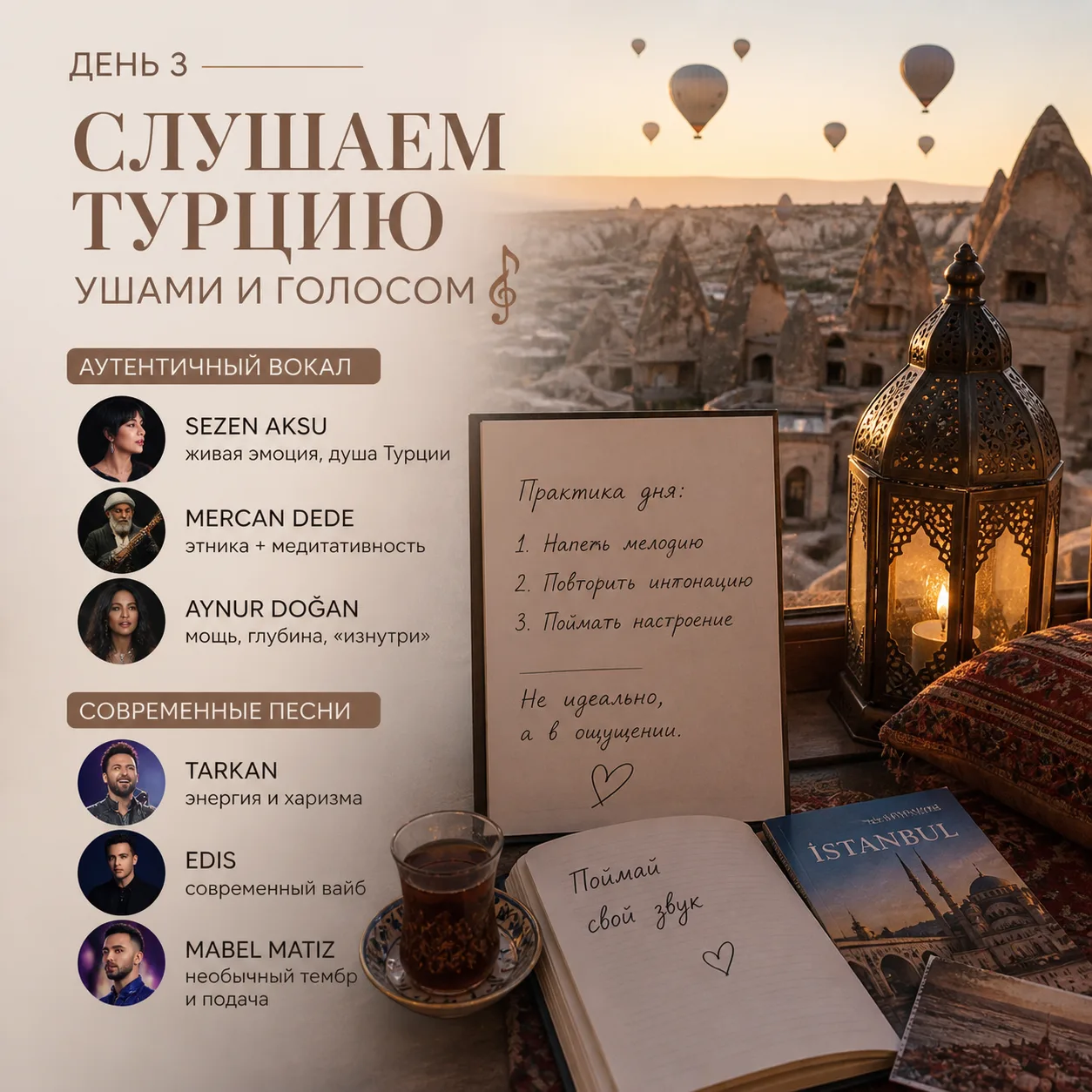 ДЕНЬ 3-5. СЛУШАЕМ ТУРЦИЮ Ушами и ГОЛОСОМ 🇹🇷🎶
